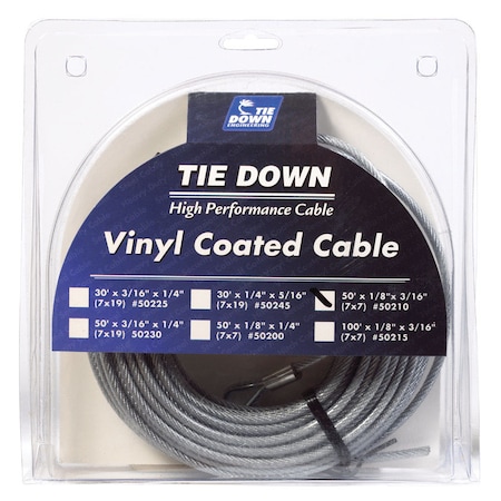 Tie Down Engineering Tie Down Engineering Vinyl Coated Galvanized Steel 1/8 in. D X 50 ft. L Aircraft Cable 50210